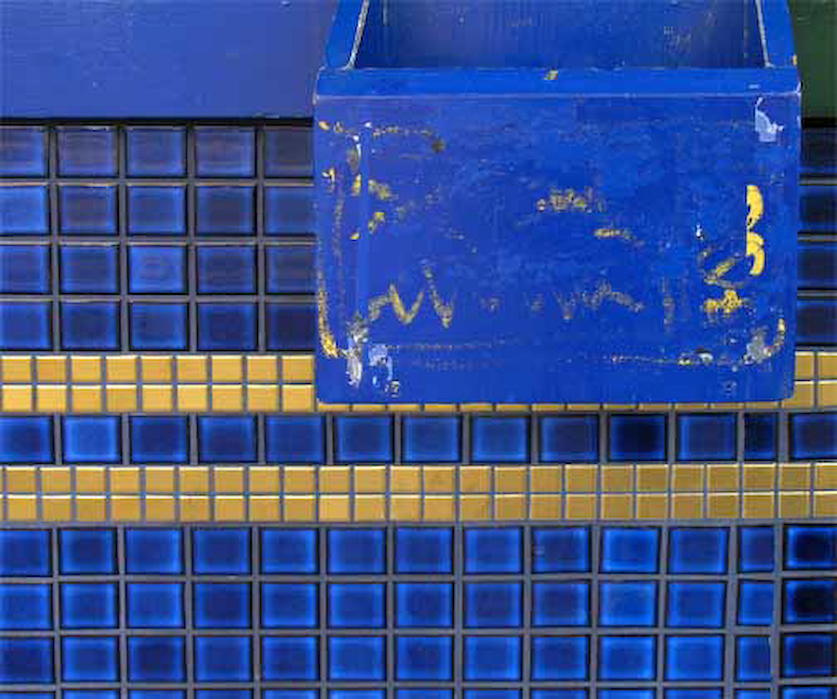 blue box, citi wallz series, by Naomi Pitcairn