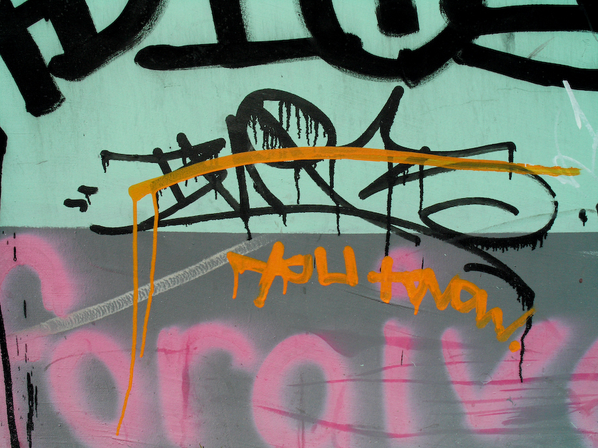 green n pink, citi wallz series, by Naomi Pitcairn