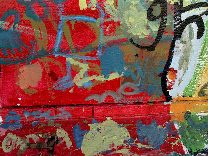 detail on red, citi wallz series, by Naomi Pitcairn