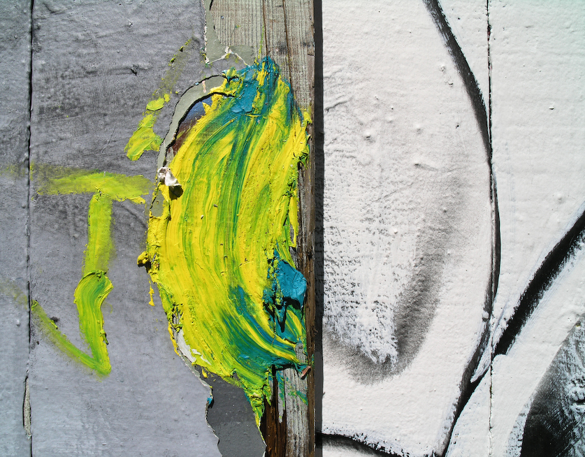 lovely green smear, citi wallz series, by Naomi Pitcairn
