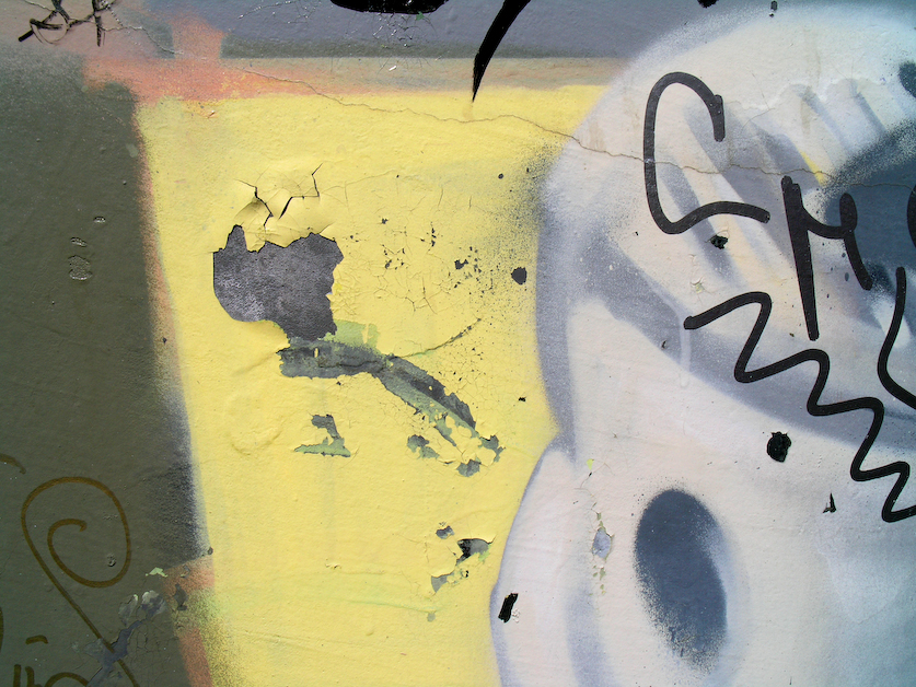 yellow crack black, citi wallz series, by Naomi Pitcairn