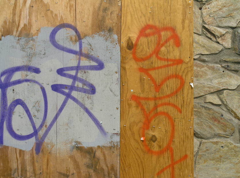 plywood N stone, citi wallz series, by Naomi Pitcairn