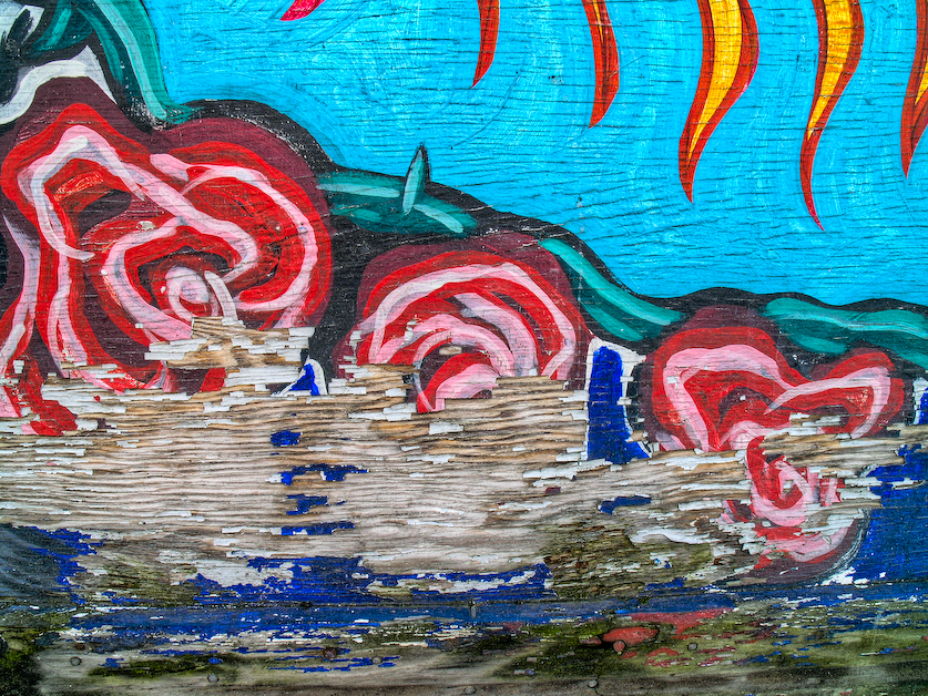 faded roses, citi wallz series, by Naomi Pitcairn