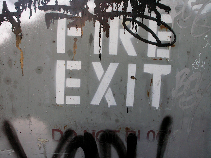 fire exit, citi wallz series, by Naomi Pitcairn