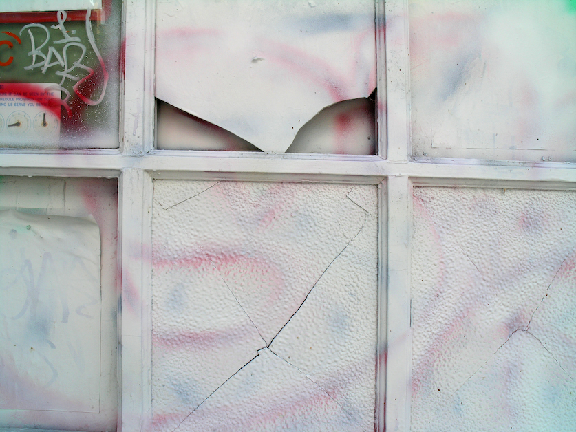 broken white window, citi wallz series, by Naomi Pitcairn